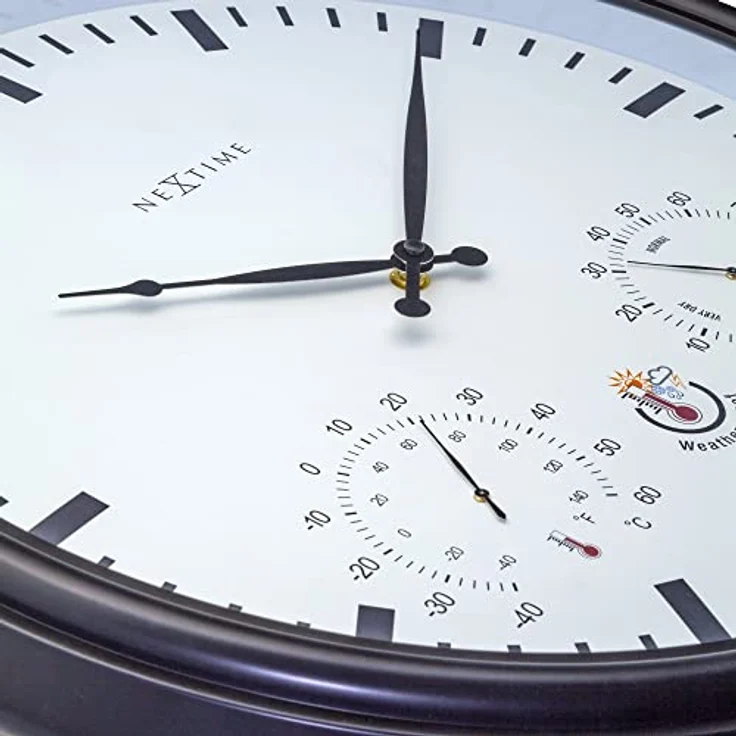 NeXtime 4306ZW Wanduhr, Kunststoff, Schwarz, 50.8 cm Durchmesser mit Schrittbewegung – Bild 3