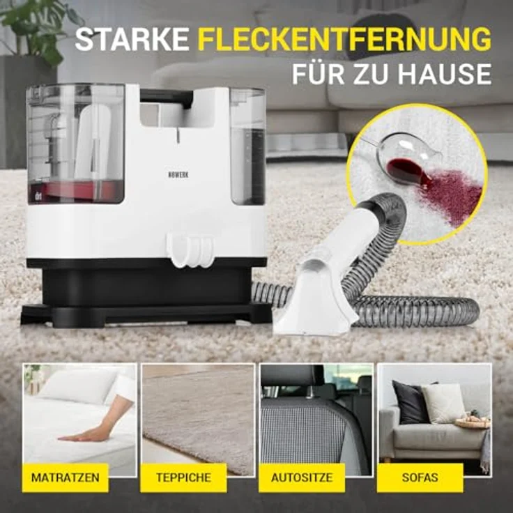 N8WERK Waschsauger Portable Clean | 400 Watt Motor, inkl. Reinigungsmittel, kompakt und leistungsstark, Frisch- und Schmutzwassertank – Bild 3