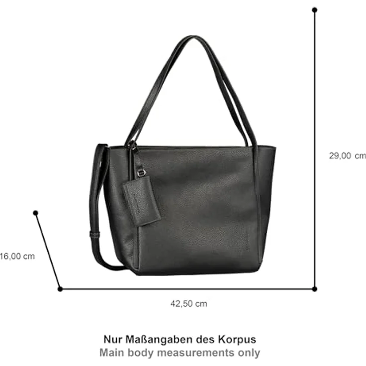 TOM TAILOR Shopper Zip Shopper Set, 2-tlg. in Schwarz mit abnehmbarem Schulterriemen und Utensilientasche – Bild 4