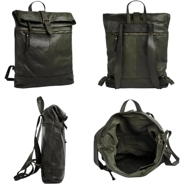 forty° Tagesrucksack aus echtem Leder, Made in Italy, Vintage Charme - braun – Bild 2
