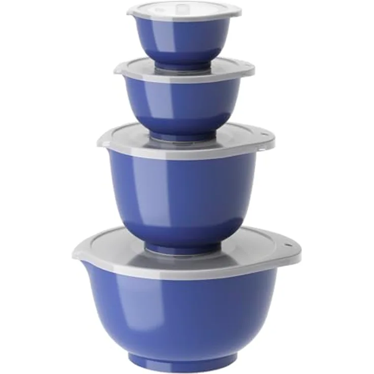 Rosti Margrethe Schüssel Set, Rührschüssel Set, 8-Teilig, Recycelbarer Kunststoff, Electric Blue