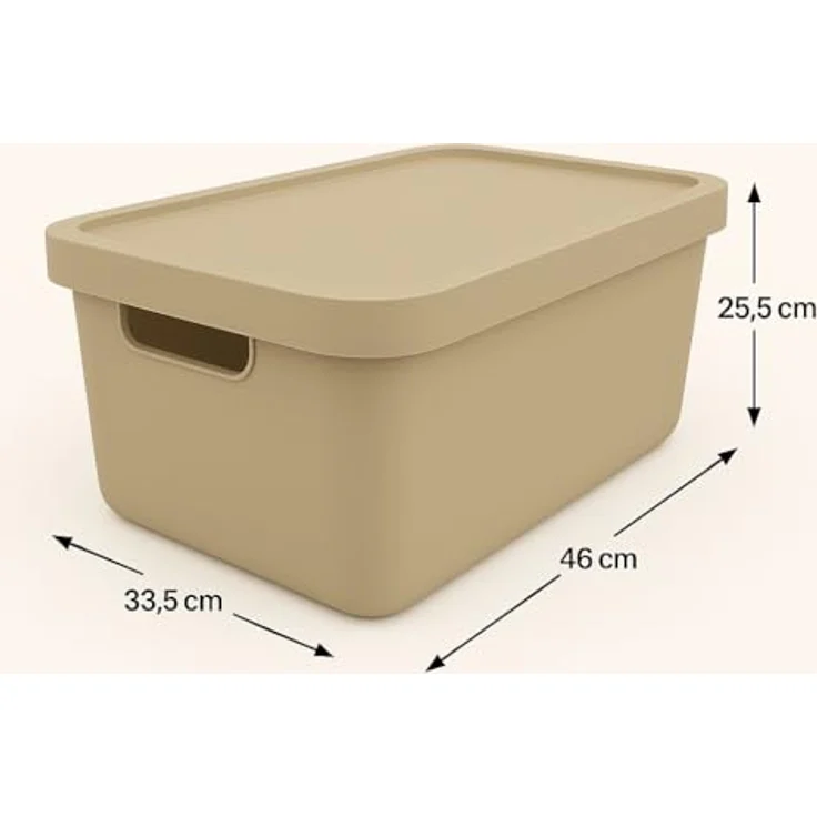 Plastard Aufbewahrungsboxen mit Deckel 31 L, 4er-Set, Beige, BPA-frei, stapelbar, robust und vielseitig für Küche, Bad, Büro, Kinderzimmer – Bild 2
