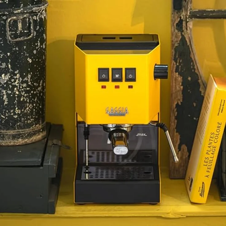 Gaggia Classic E24 Evo Pro, Manuelle Espresso-Kaffeemaschine mit Messingkessel und Magnetventil, Sonnengelb – Bild 2