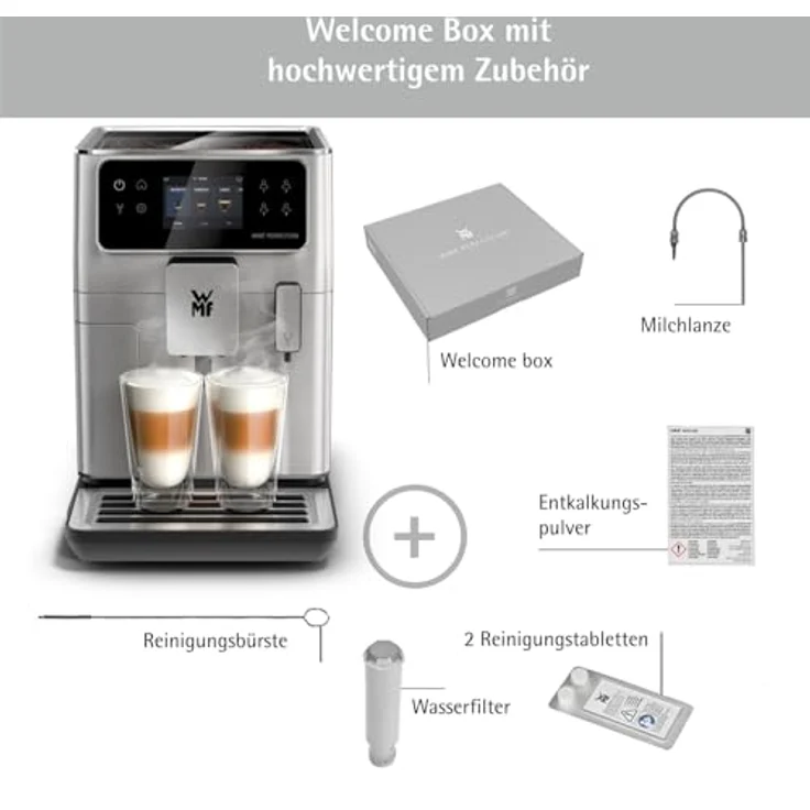 WMF Perfection 630 Kaffeevollautomat CP811D, 13 Getränkespezialitäten, Doppel-Thermoblock, Edelstahl-Mahlwerk, Nutzerprofile, 1l Milchbehälter, Cromargan® Frontdesign, WiFi-Konnektivität, Click&Clean Reinigungssystem – Bild 3
