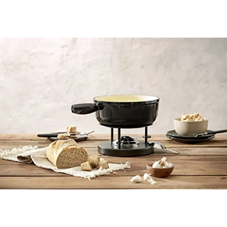 KUHN RIKON 32209 Induktion Eisenguss 24cm Fondue Caquelon, Gusseisen, Schwarz, 24 cm – Bild 5