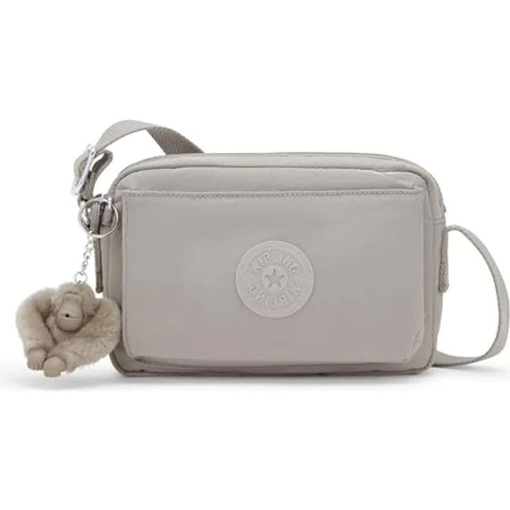 Kipling Basic Abanu, Umhängetasche 20 cm aus robustem Material, Grau mit verstellbarem Schultergurt und Seitentaschen – Bild 1