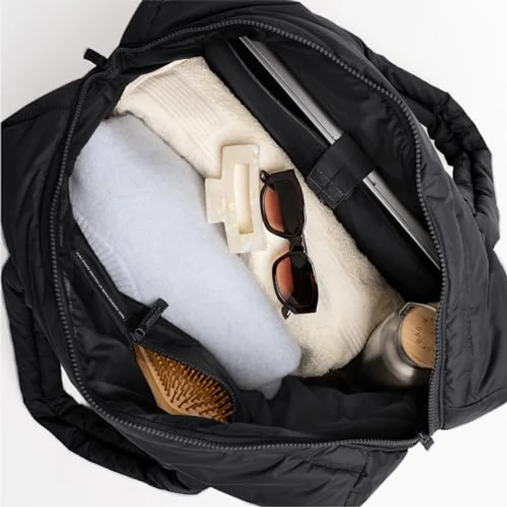 GOT BAG Everyday Bag Wavy Puffer Shopper Tasche, 48 cm, schwarz, 100% Nylon – Bild 5