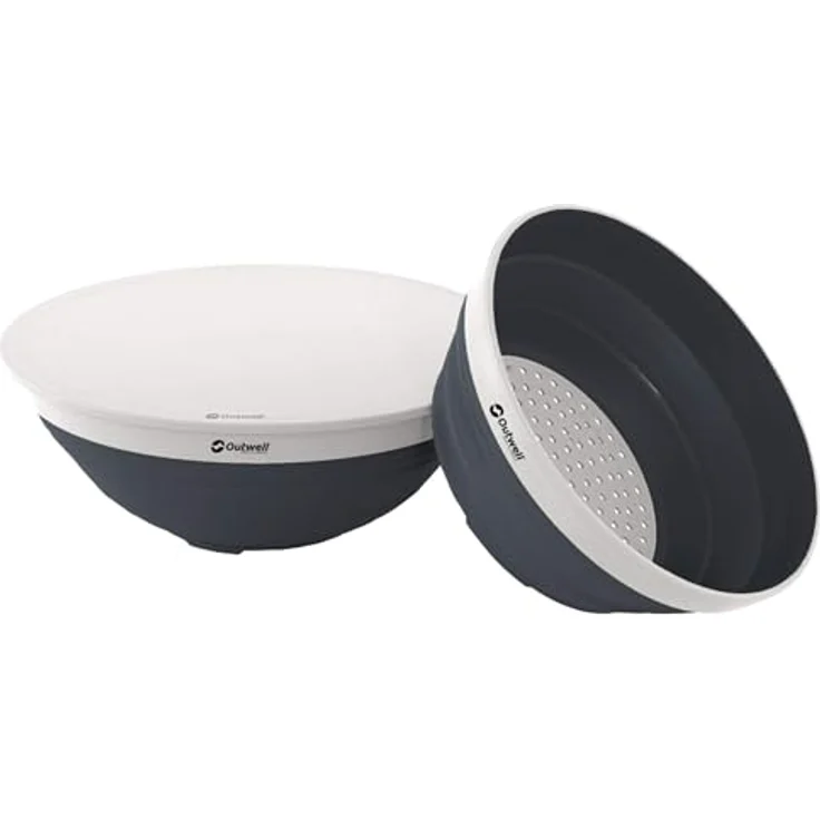 Outwell Sieb-und Schüssel-set Blau Faltbare Schüssel mit Deckel und Sieb, bruchsicher, Navy Night – Bild 2