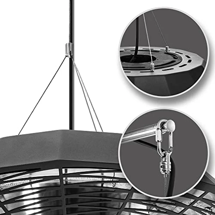 TROTEC Infrarotstrahler Design-Deckenheizstrahler IR 2010 SC, Heizleistung von 2.000 W, Gleichmäßige Rundumwärme für bis zu 15 m², 2000 W, Infrarotheizung - Preisvergleich – Bild 4