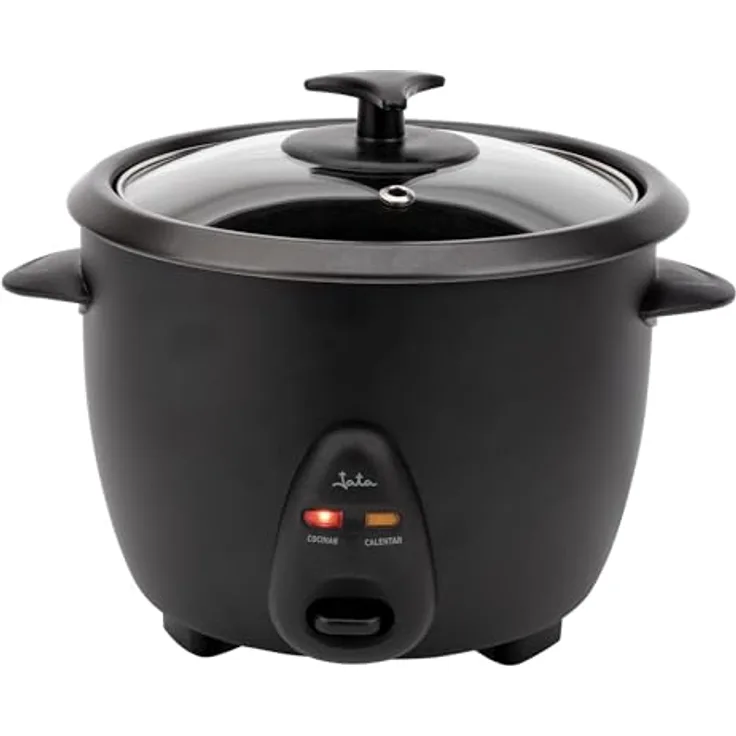 JATA JEAR2510 Elektrischer Reiskocher, 1 l, 400 W, Kochen und Warmhalten, abnehmbarer antihaftbeschichteter Behälter, inklusive Krug und Spatel