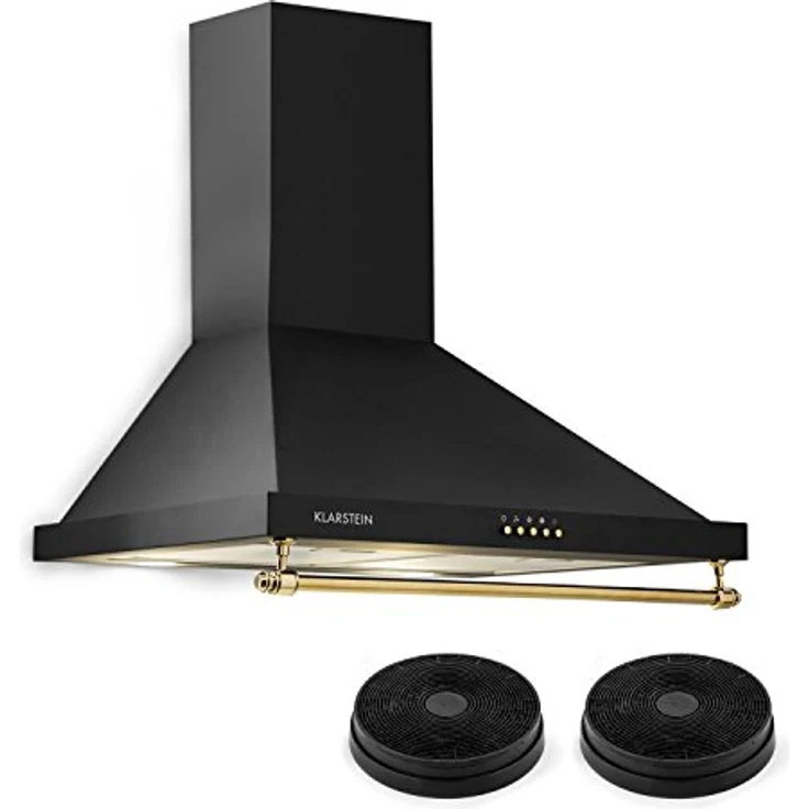 Klarstein Montblanc Dunstabzugshaube, Umluftset 610m³/h, 165W, 2x1,5W, schwarz – Bild 1
