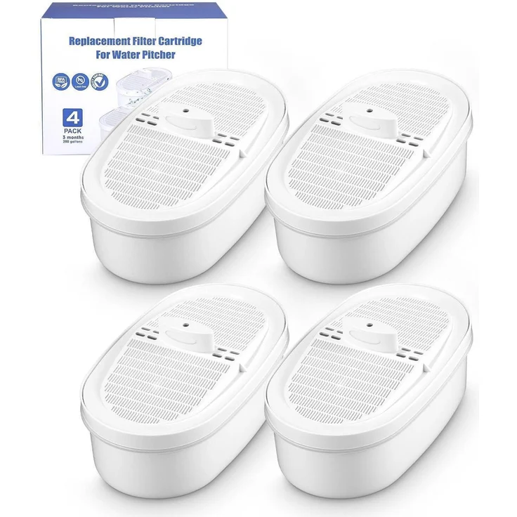 Waterdrop 4-teiliger Ersatzfilter für Wasserfilter, reduziert PFOA/PFOS, Chlor und Rost, weiß, 3 Monate / 200 Gallonen