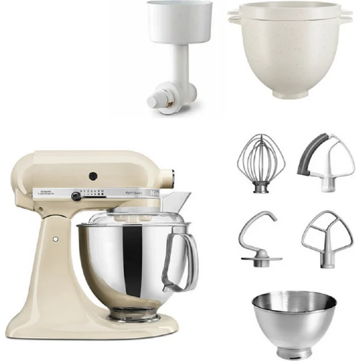 KitchenAid Küchenmaschine Artisan 5KSM175PSE, 4,8 L Edelstahlschüssel, Brotbacken Set - Breadlover