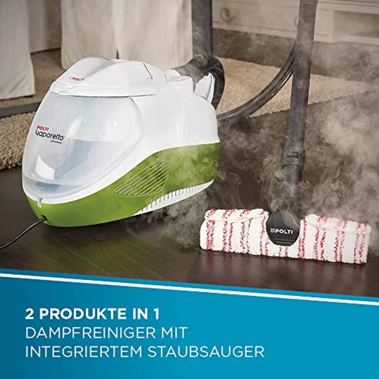 POLTI PVEU0085 FAV80 Dampfsauger, tötet und beseitigt 99,99% der Viren, Keime und Bakterien, Aluminium, grün – Bild 4