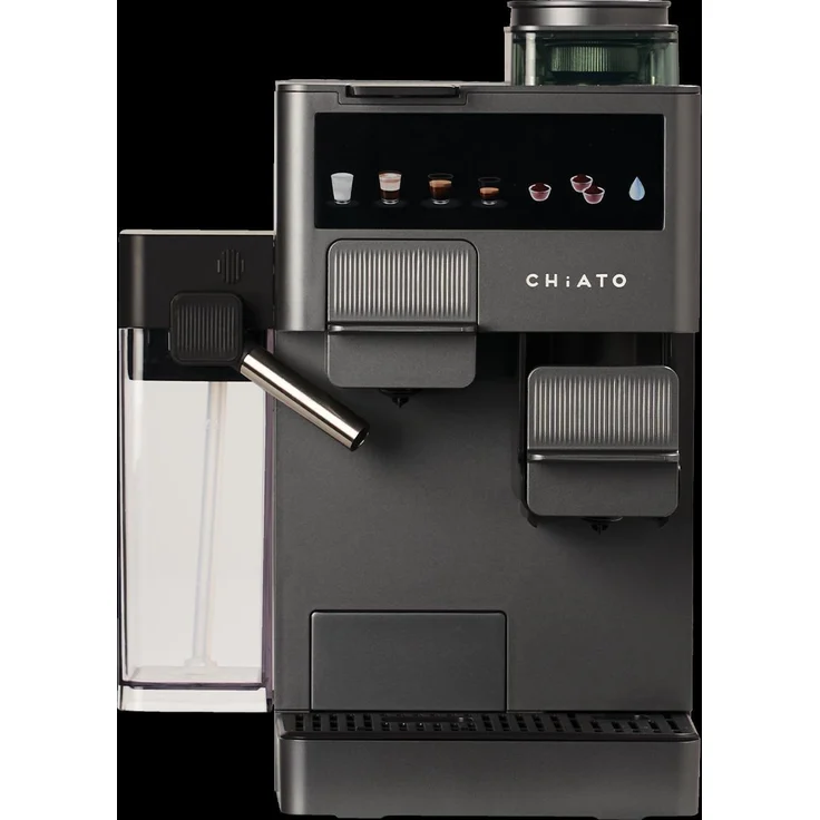 CHiATO coffeePLAY 5-in-1 Espressomaschine mit integriertem Mahlwerk und One-Touch-Milchsystem, Grau