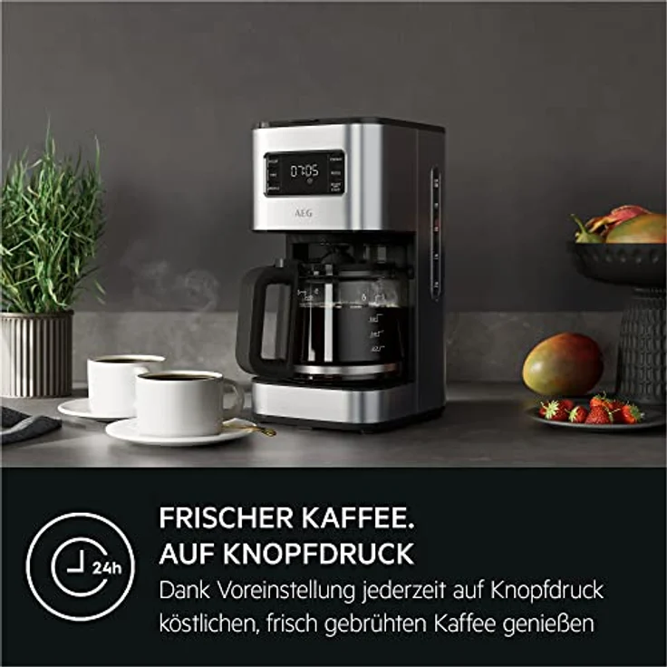 AEG Kaffeemaschine CM5-1-6ST Deli 5 / 1,5 l / programmierbarer Timer / Warmhaltefunktion / Sicherheitsabschaltung / Wasserstandsanzeige / Ideale Mengendosierung / Anti-Tropf-Funktion / Edelstahl – Bild 2