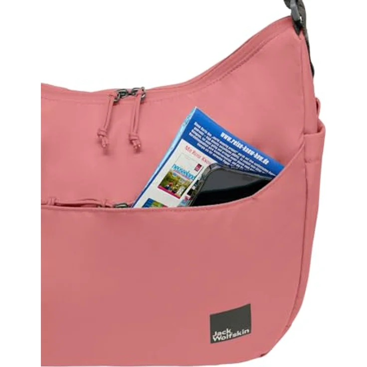 Jack Wolfskin Umhängetasche PARAISO, 10 L, sportlich & stylisch, CROSSRIP 300D RE Material, gepolsterter Rücken, Schwarz – Bild 4