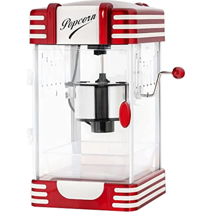 Stagecaptain PCM-300 Popcorn Maschine - Retro-Design - Kurze Aufheizzeit - Mit Dosierlöffeln - Problemlose Reinigung - Dekorative Innenbeleuchtung - Rot/Weiß – Bild 3