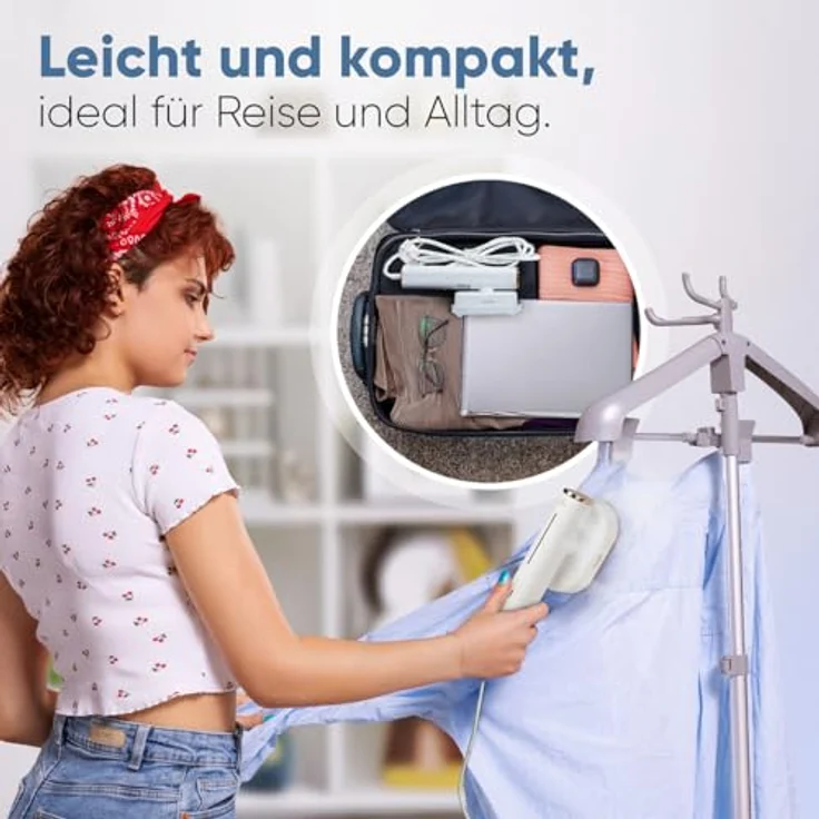 ProfiCare® PC DG 3124 Dampfglätter, 30 Sek. Aufheizzeit, 1,90m Kabel, bis zu 20 Min. Betriebszeit, für alle Stoffe, ideal für Reise und Alltag – Bild 5
