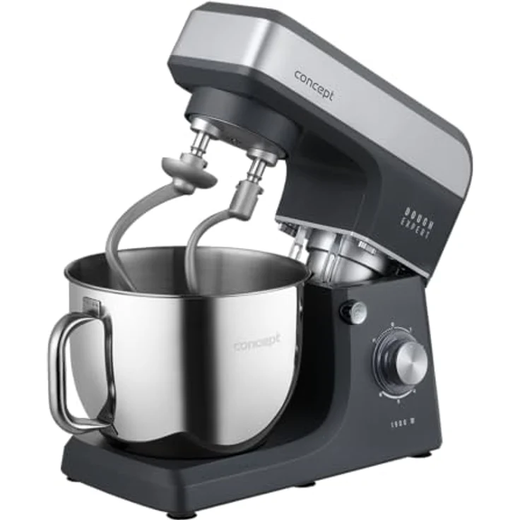 Concept Dough Expert RM6010, Planetenküchenmaschine mit 1900 W Leistung, 7-l-Edelstahlschüssel, Heizfunktion und 6 Geschwindigkeiten – Bild 2
