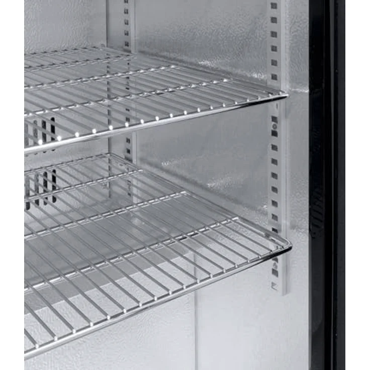 METRO Professional GBC3002S Glastür-Kühlschrank, 198 L, Edelstahl/Aluminium/Hartglas, 6 verstellbare Einlegeböden, automatische Abtauung, LED Beleuchtung, silber, EEK: D – Bild 4