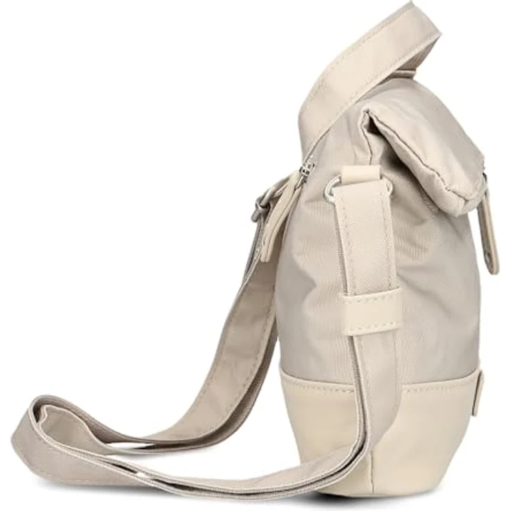 Zwei Olli Umhängetasche, 28 cm, beige, aus 100% Polyester, kompakte Größe 28 cm x 8 cm x 20 cm – Bild 4