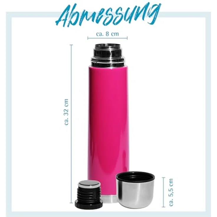 Gräwe Isolierflasche mit Messer THERMOHOME, 1 l, pink – Bild 4