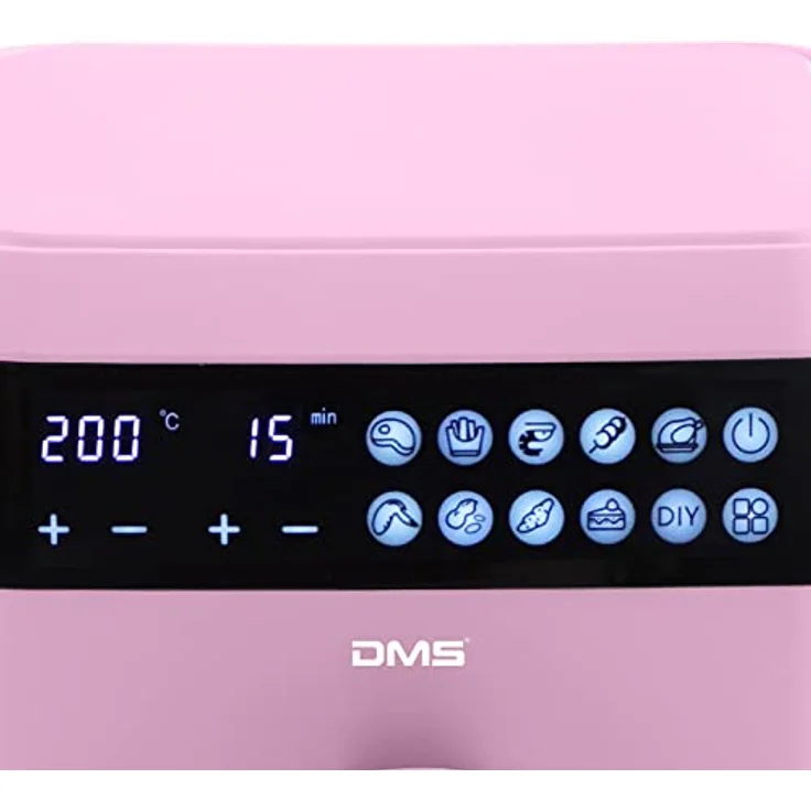 DMS XXXL 7 Liter Heißluftfritteuse | fettfrei und ohne Öl | inklusive 10 Programmen und digitalem Touch Display | Timer | HFG-7 (Rosa) – Bild 5