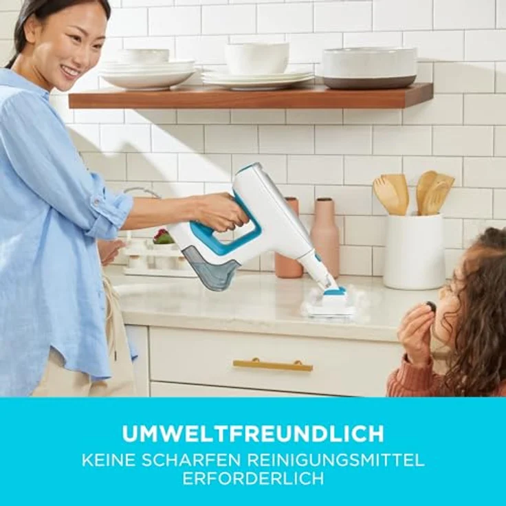 Black & Decker BHSM15FX10-QS Dampfreiniger, türkis-weiß – Bild 6