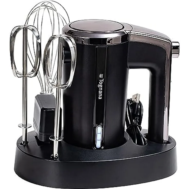 Tognana Avantspace Wiederaufladbarer Kabelloser Handmixer Kunststoff-Edelstahl Schwarz
