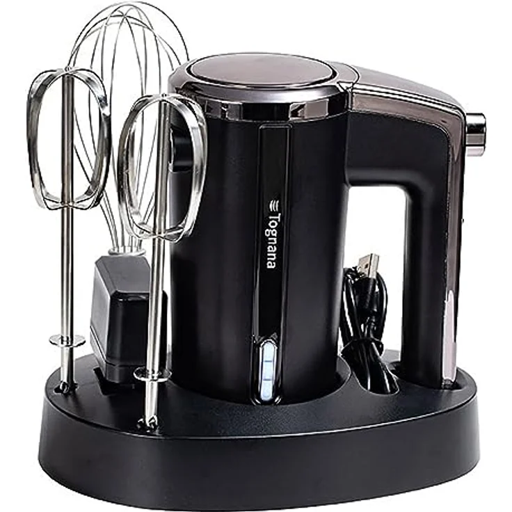 Tognana Avantspace Wiederaufladbarer Kabelloser Handmixer Kunststoff-Edelstahl Schwarz – Bild 1