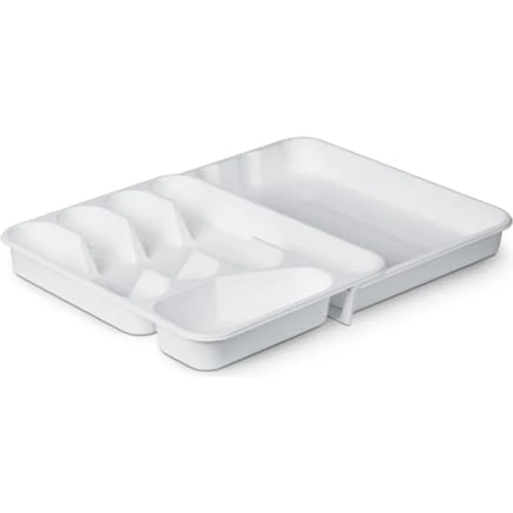 Pro Home Besteckkasten Besteck Organizer (33,5x26x4,5cm), Besteckeinsatz Schubladen, Besteckhalter Küche - Schubladeneinsatz, Weiß, Anthrazit – Bild 2