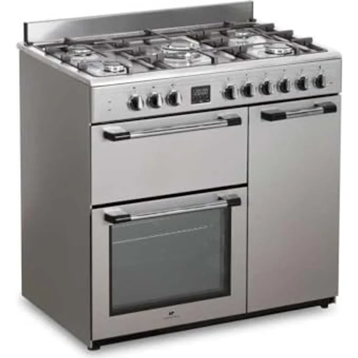 Continental Edison CECP903FIX Gasherd, 5-flammig, 3 Elektroöfen, Edelstahl, 90 cm breit – Bild 3