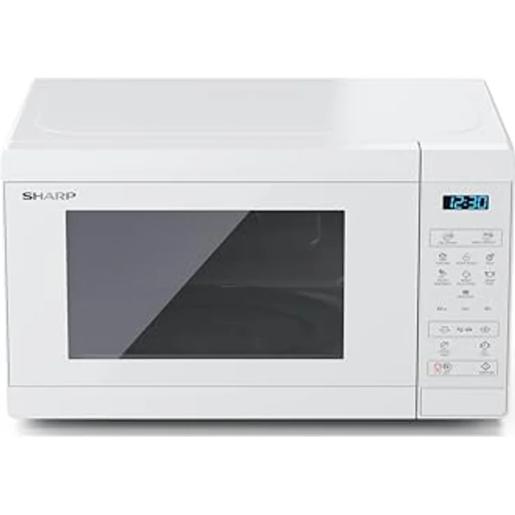 Sharp YC-MS02E-C Mikrowelle, Standgerät, 800W, Garraum 20L, 11 Leistungsstufen, 8 automatische Programme, Timer, inkl. Drehteller, weiß – Bild 2