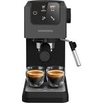 GRUNDIG KSM 4330 Siebträgermaschine mit Milchaufschäumdüse, Espressomaschine, für gemahlenen Kaffee, abnehmbarer Wassertank, Touch-Display, 1626 W Leistung, Memory Funktion, Schwarz