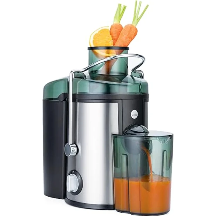 Wilfa JU1S-400 Entsafter, für Gemüse und Obst, aus rostfreiem Stahl, mit 2 Geschwindigkeitsstufen, 400 Watt, 0,45L Saftbehälter, 1,5 L Fruchtfleischbehälter, silber - Preisvergleich – Bild 6