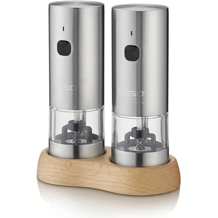Caso SpiceDuo, Elektrische Salz- & Pfeffermühle aus Edelstahl mit USB-C, langlebig und einstellbarem Keramikmahlwerk – Bild 2