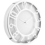 Almina Wanduhr in Silber Ø40 cm aus Aluminium modernes Design