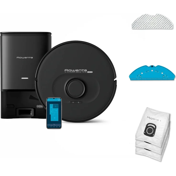 Rowenta X-Plorer 75S+ Neo, Nass-Trocken-Saugroboter mit Wischfunktion, Absaugstation, 2700 Pa Saugleistung, präzise Lasernavigation, Sprachassistent, RR85E3