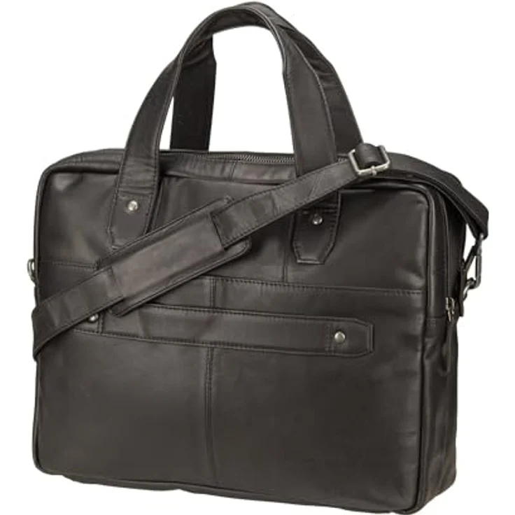 Greenburry Fiorentina Aktentasche, Leder mit Laptopfach für bis zu 40 cm, Schwarz – Bild 2