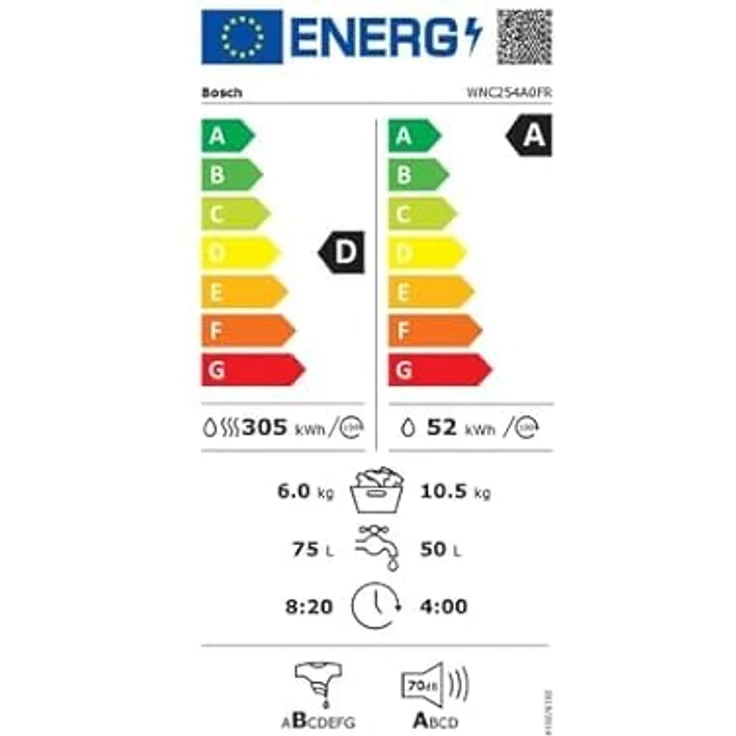 Bosch WNC254A0FR Waschtrockner, 2-in-1 Produkt mit Eco Silence Drive Motor (weiß) – Bild 2