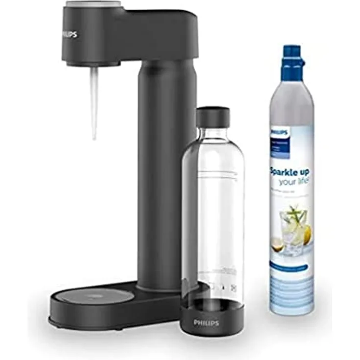 Philips GoZero Soda maker Lite ADD4901BK/10, Schwarz, 1-Liter-Wasserflasche, CO2-Zylinder für 60 Liter