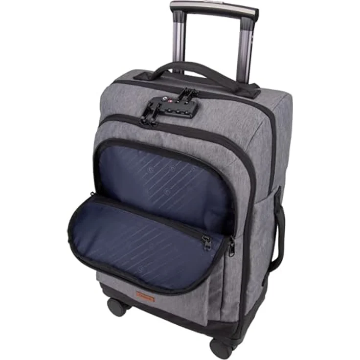Cabaïa Trolley Soft Suitcase, 4 Rollen, IATA Bordgepäckmaß, Platz für A4-Unterlagen, Flaschenhalterung, Small One Size – Bild 5