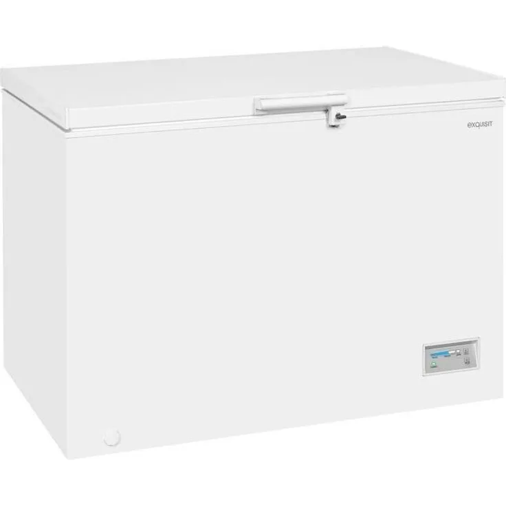 Exquisit GT320-HE-040E Gefriertruhe, freistehend, weiß, Schnellgefrieren, Breite 112 cm, Energieklasse E