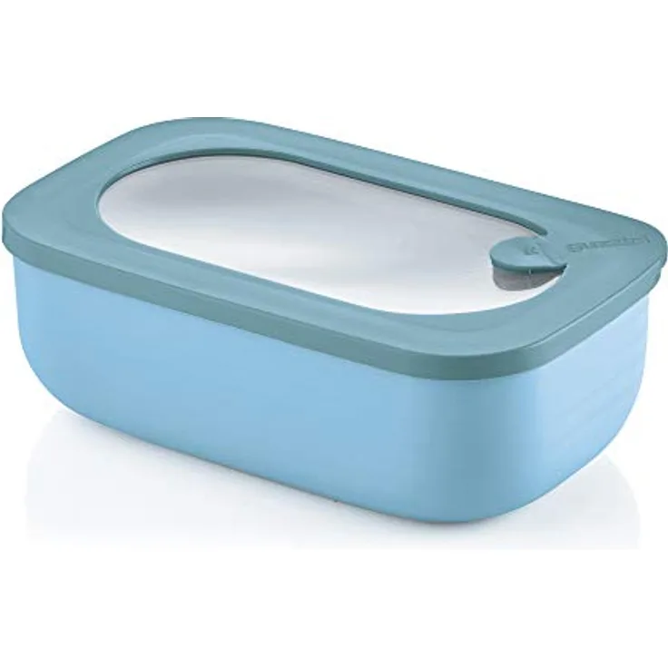 Guzzini - Kitchen Active Design, Hermetischer, rechteckiger behälter, kühlschrank-/gefrierschrank-/mikrowellengeeignet - Himmelblau, 20x12xh7 cm | 900 cc - 171000189