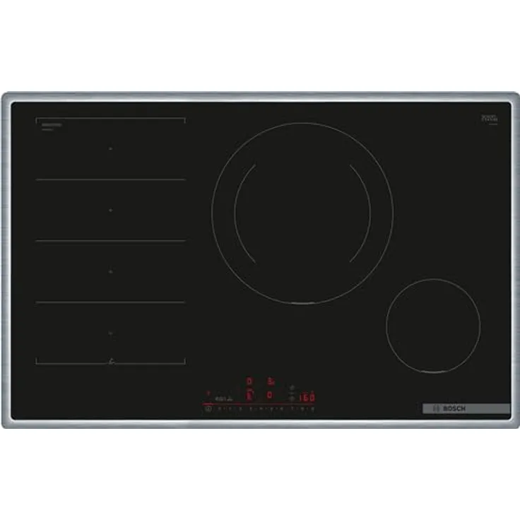Bosch PXE845HC1E Serie 6 Induktionskochfeld (autark), 80 cm breit, intuitive Bedienung, 28 cm große Induktions-Kochzone, PerfectFry Plus Bratsensor, anpassbare Kochzonen