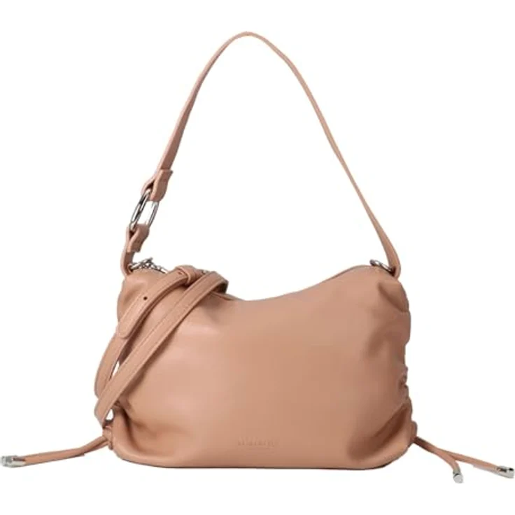 Seidenfelt Auri, Handtasche aus Kunstleder mit verstellbarem Umhängeriemen und 3 Fächern, 27 cm, Beige – Bild 1