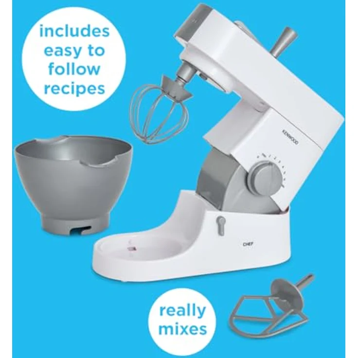 Casdon 63550 Kenwood Spielzeug-Mixer für Kinder ab 3 Jahren | perfekt für angehende Bäcker, die gerne echte Lebensmittel mischen, grau – Bild 2