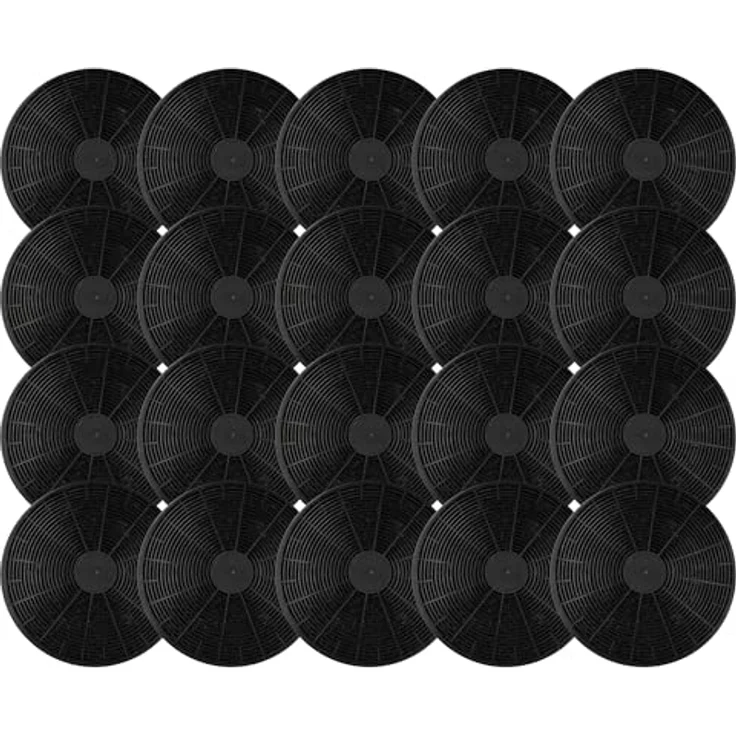 vhbw 20x Aktivkohlefilter kompatibel mit Respekta CH4090GN, CH 22098-90 IXB, CH22098IX, CH4060GN, CH 4138 IX C Dunstabzugshaube - 17,5 cm, schwarz – Bild 1