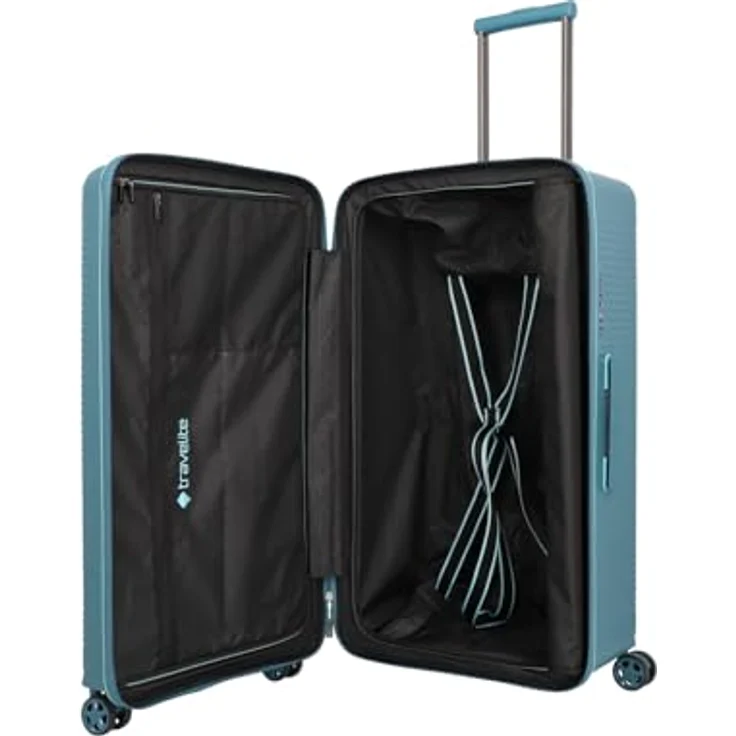 Travelite Trolley ROOMER L, 4 Rollen, Großer Koffer aus Polypropylen, Ultraleicht und Robust, Schwarz – Bild 5